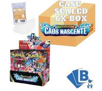 Pokémon Caos Nascente Sealed Case 6x Box Display 36 Buste ITA - Carte Pokémon GCC Italiano Case Sigillato più 600 Soft Sleeves By Baruzcard