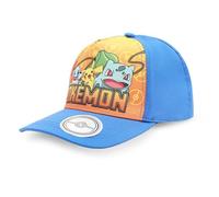 Pokemon Cappellino da baseball, cappello con visiera per bambini, ragazzi e ragazze, cappello Pikachu, regolabile, protezione solare, blu/giallo, 52