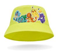 Pokemon Cappello Bambino Cappellino con Visiera da Baseball Regolabile Cappello da Pescatore Bucket Hat Bambina Ragazzi Cappellini Estivi Pikachu Gadget Ufficiale (Giallo)