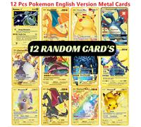 Pokemon Card 12 RANDOM Gold Metal Card PACK - CARTA IN METALLO TCG