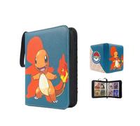 Pokemon Card 4x4 Album PU Zipper | Trading Card Collection Book Sleeves Protect