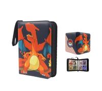 Pokemon Card 4x4 Album PU Zipper | Trading Card Collection Book Sleeves Protect