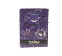 Pokémon - Cartellina per risvolti, Gengar, con gomme, materiale scolastico, colore: viola, prodotto ufficiale (CyP Brands)