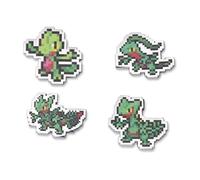 Pokémon Centro: Treecko, Grovyle, Sceptile & Mega Sceptile Pokémon Pixel Pins (confezione da 4)