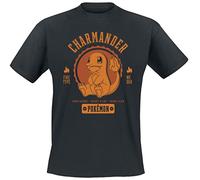 Abbigliamento Pokemon: Collegiate Charmander Black (T-Shirt Unisex Tg.S)