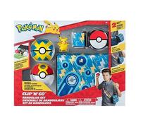 Pokémon- Clip 'N' Go Bandolier Set-Include 2 Pollici Pikachu Battle Figure con Quick Repeat Ball Accessori, PKW3156