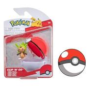 Pokemon Clip n Go Battle Feature Figure Multi-Pack Action Ready Pack Plus Sticker (Chespin e Poke Ball)