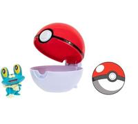 Pokemon Clip n Go Battle Feature Figure Multi-Pack Action Ready Pack Plus Sticker (Froakie e Poke Ball)