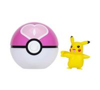 Pokémon Clip 'N' Go Pikachu and Love Ball - Include personaggio da battaglia da 5,1 cm e accessorio Love Ball