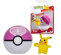 Pokémon Clip 'N' Go Pikachu and Love Ball - Include personaggio da battaglia da 5,1 cm e accessorio Love Ball