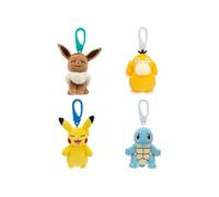 Pokemon Pokémon Clip on 10 cm peluche - Pikachu, Eevee, Squirtle, Psyduck - Giocattolo ufficiale intasato per bambini 2+
