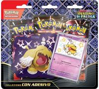 Pokémon Collezione con adesivo (Greavard) dell’espansione Scarlatto e Violetto - Destino di Paldea del GCC (carta promozionale olografica e tre buste di espansione), edizione in italiano