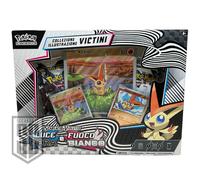 Pokemon Collezione con Illustruazione Victini Luce Nera e Fuoco Bianco Scalatto