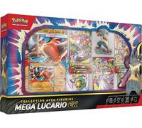 Pokémon : Collezione con statuetta Mega-Lucario-ex (1 carta promozionale lucida testurizzata, 1 carta promozionale di grandi dimensioni, 5 booster e 1 statuetta di Mega-Lucario) del GCC Pokémon