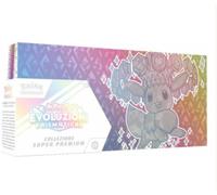 Pokémon GCC: collezione super premium Scarlatto e Violetto - Evoluzioni Prismatiche - una carta promozionale olografica a figura intera, un morbido portamazzo ispirato a Eevee e 15 buste di espansione