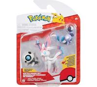 Pokémon Confezione da 3 figure da battaglia: Aron e Skorupi da 5 cm e Sylveon da 7,6 cm