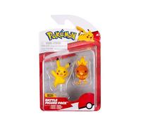 Pokémon Confezione di personaggi da battaglia: Pikachu e Flemmli, 2 figure dettagliate
