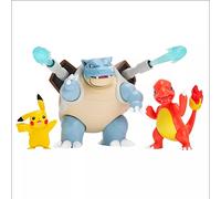 Pokemon - Confezione multipla di action figure da combattimento - Pikachu - Blastoise - Charmeleon - Pokemon Action Figure Confezione da 3