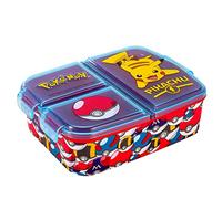Pokémon - Contenitore rettangolare per bambini, multi scomparti, per scuola, viaggi, pranzo, panini, bento, senza BPA