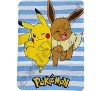 Pokémon Coperta 140 cm x 100 cm - in pile - con Pikachu ed Eevee