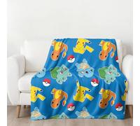 Pokémon Coperta in pile, 130 x 170 cm, con licenza ufficiale, morbida e soffice, certificata Öko-Tex, facile da pulire e durevole, idea regalo per bambini e adulti - Pikachu & Friends