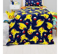 Character World Coperta in pile Pokemon, super morbida e calda, design Pikachu e Pokeball, perfetta per casa, camera da letto, pigiama party e campeggio, dimensioni 100 x 150 cm, blu