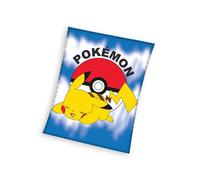 Coperta In Pile Pikachu Per Divano Letto Morbida Bambini Pokemon Poke Ball Blu