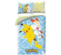 Halantex Set letto POKEMON Pikachu e Scorbunny – Copripiumino 140x200 + federa 70x90 cm Poliestere