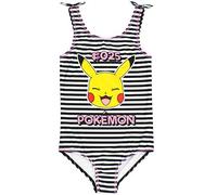 Pokémon Costume da Bagno Ragazze Bambino Pikachu Costume da Bagno Bianco e Nero 8-9 Anni