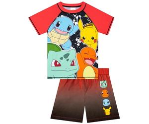 Pokémon Costume Piscina Bambino, Costume da Bagno Bulbasaur, Charmander E Pikachu, Costumi Mare Bambino 2 Pezzi, Rosso 6-7 Anni