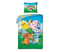 Pokemon Forest Set 2pezzi Letto Singolo Lenzuola Copripiumino Federa 100% cotone