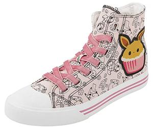 Pokémon Eevee - Cupcake Donna Sneakers Alte Rosa/Bianco EU37 Tessuto