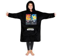 Pokémon Coperta Felpa con Cappuccio per Bambino in Pile - Regali per Gamer (Nero Battle)