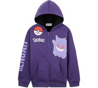 Pokémon Felpa con Cappuccio Ragazzo 7-14 Anni, Pikachu Charizard MewTwo Gengar, Sherpa Felpe Pile Chiudi la Cerniera, Regalo Anime (7-8 Anni, Viola Gengar)