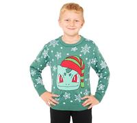 Pokémon Felpa Ragazzo, Maglia Accogliente Maglione Bambino - Regali Bambini (Verde, 7-8 Anni)