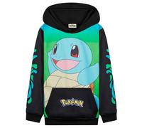 Pokémon Felpe con Cappuccio per Bambini Ragazzi Adolescenti Pikachu Felpa Comoda con Tasca a Canguro Regalo Bambino (7-8 Anni, Nero/Verde Squirtle)