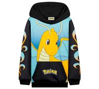 Pokémon Felpe con Cappuccio per Bambini Ragazzi Adolescenti Pikachu Felpa Comoda con Tasca a Canguro Regalo Bambino (7-8 Anni, Nero/Blu Dragonite)