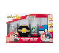 Pokémon Game Surprise Attack Game Togetic with Stand & Bulbasaur #4 with Luxury Ball & Great Ball - Fairy, Flying, Poison, Grass Disks - W4