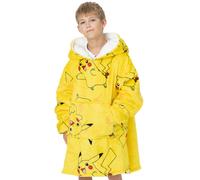 Pokémon Kids Coperta Oversize Felpa Cappuccio Pikachu Pokeball Sherpa Fleece One Size