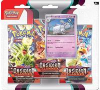 Pokémon - Gioco di carte collezionabili: confezione da 3 (Friedwuff) Karmesin & Viola - Fiamme ossidiana (3 booster pack e 1 carta promozionale olografica)