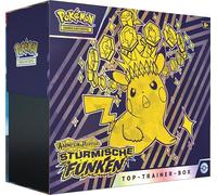 Pokémon - Gioco di carte collezionabili: Top Trainer Box Karmesin & Viola - Scintille tempestose (1 carta promozionale a schermo intero, 9 buste di espansione e accessori premium)