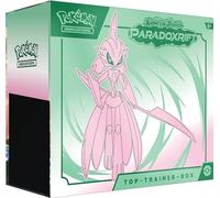 Pokémon - Gioco di carte: Top Trainer-Box Karmesin & Purpur - Paradoxrift: Iron Warrior (9 buste di espansione, 1 carta promozionale olografica a schermo intero e accessori premium) - Tedesco