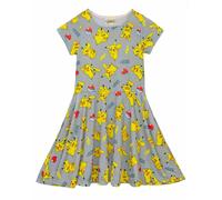 Pokemon Grigio Pikachu Abito a pieghe a maniche corte Ragazze