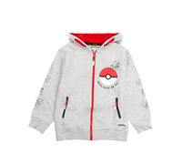 Pokémon Maglione con Cappuccio a Maniche Lunghe Grigio con Zip e Cappuccio Boys 9-10 Anni