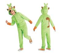 Pokémon Grookey Hooded Jumpsuit Costume for Kids, Classic Size Large (10-12)