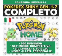Pokémon HOME Shiny Living Dex Generazoni 1-7 Completo da Bulbasaur a Zeraora 6IV