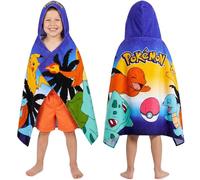 Pokemon Incappucciato Asciugamani Bagno Ragazzi, Assorbente Asciugamano Cotone, Piscina, Nuoto e Asciugamano da Mare, Morbido Poncho da Bagno, Accessori Viaggio, Estivo Regalo Ragazzi (Multi Pokemon)