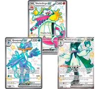 Pokémon Jumbo Pack 3 Iniziali ultime evoluzioni Scarlatto e viola carta Skeledirge EX Meowscarada e Quaquaval EX Promo, grandi carte XXL