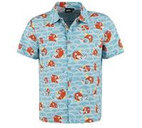 Pokémon Karpador - Hawaii Uomo Camicia Maniche Corte Blu L 100% Cotone Regular