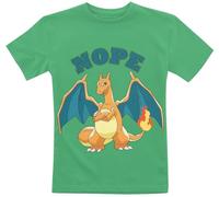 Pokémon Kids - Charizard - Nope Unisex T-Shirt Verde 164 100% Cotone